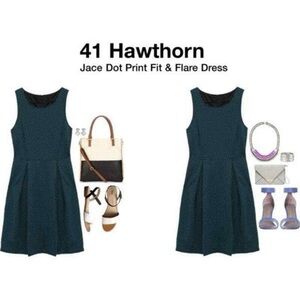 41 Hawthorn Jace Teal and Black Dot Dress